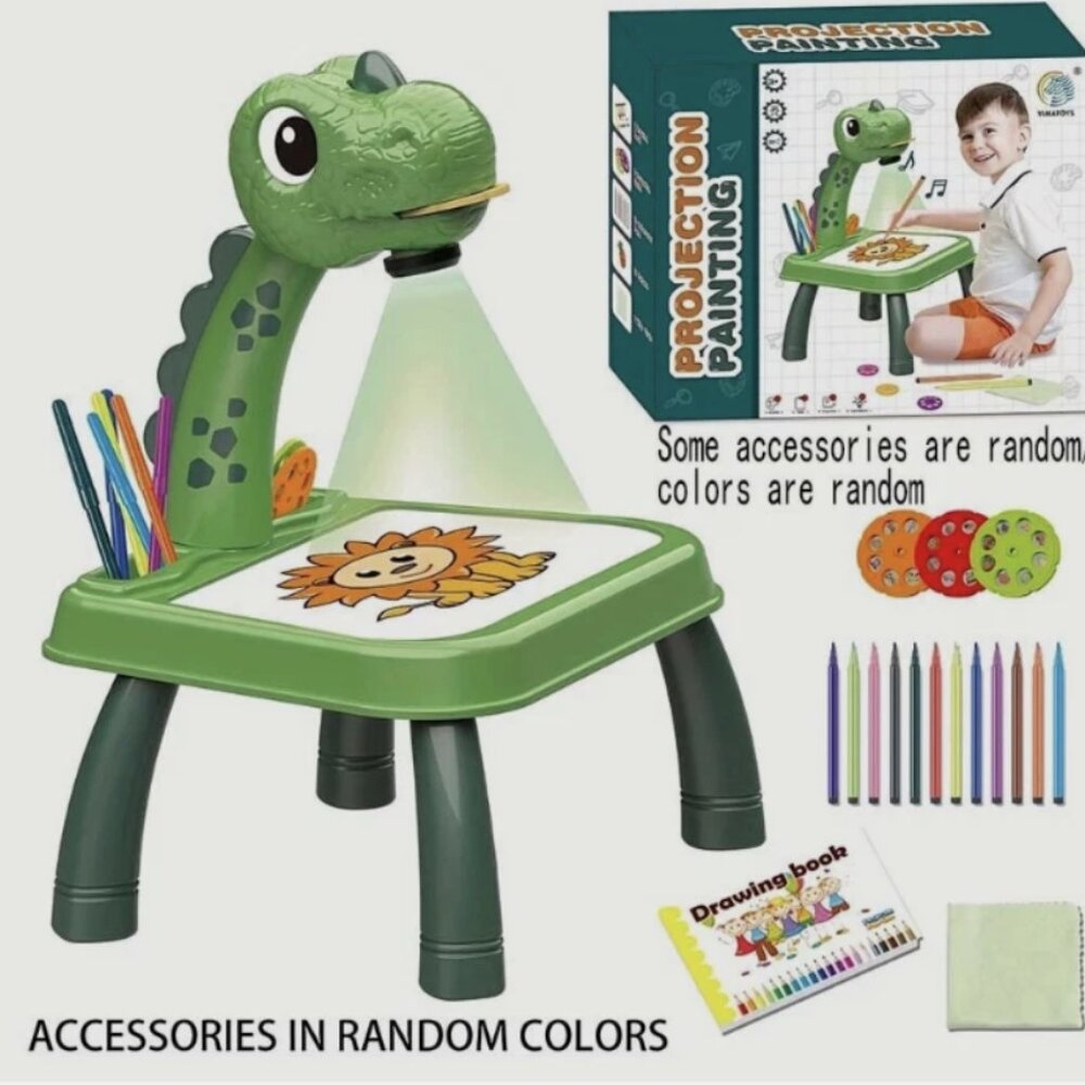 Dinosaur Projection Painting Table, Erasable Doodle Board - Picture 1 of 5